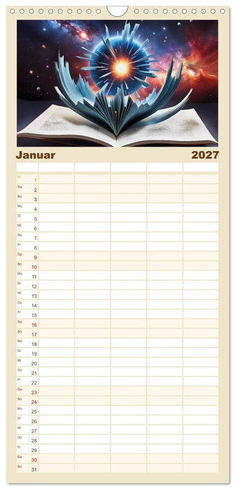Fantasy-Bücher Schönheit des Universums (CALVENDO Familienplaner 2027)