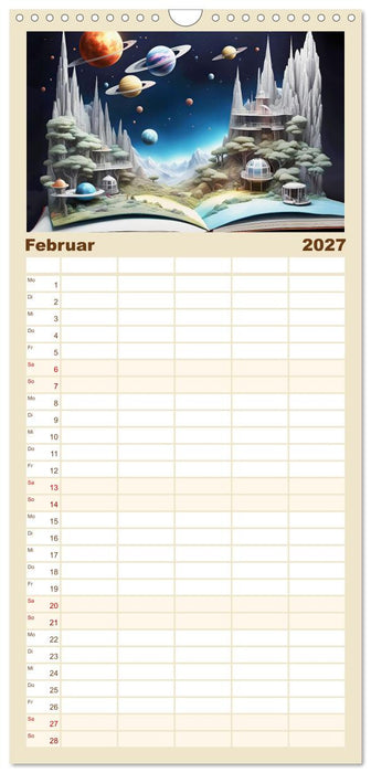 Fantasy-Bücher Schönheit des Universums (CALVENDO Familienplaner 2027)