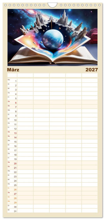 Fantasy-Bücher Schönheit des Universums (CALVENDO Familienplaner 2027)