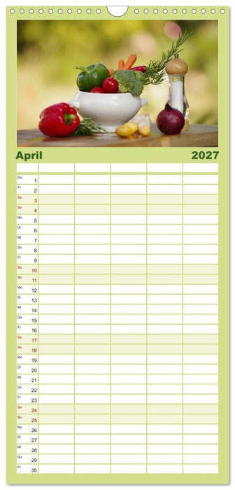Natürlich Vegan - frische gesunde Köstlichkeiten (CALVENDO Familienplaner 2027)