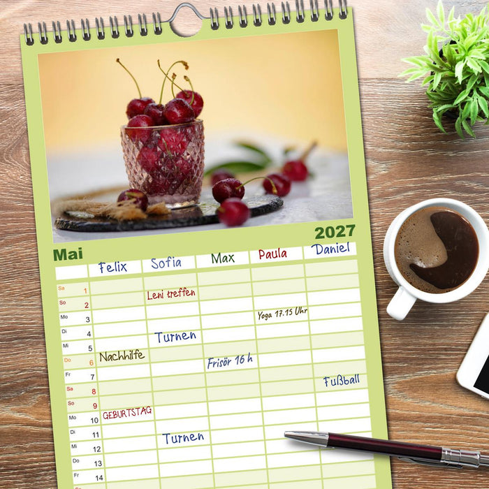 Natürlich Vegan - frische gesunde Köstlichkeiten (CALVENDO Familienplaner 2027)