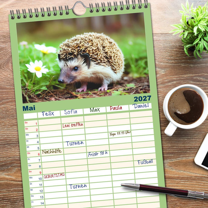 Niedliche Igel (CALVENDO Familienplaner 2027)
