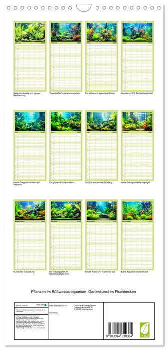 Pflanzen im Süßwasseraquarium. Gartenkunst im Fischbecken (CALVENDO Familienplaner 2027)