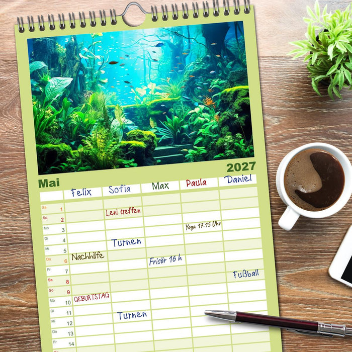 Pflanzen im Süßwasseraquarium. Gartenkunst im Fischbecken (CALVENDO Familienplaner 2027)