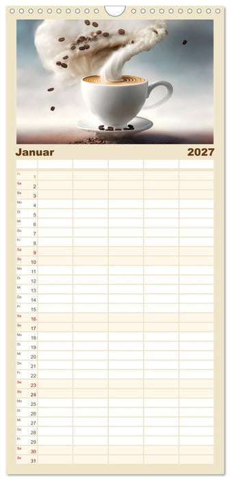 Kaffe mal anders geniessen (CALVENDO Familienplaner 2027)