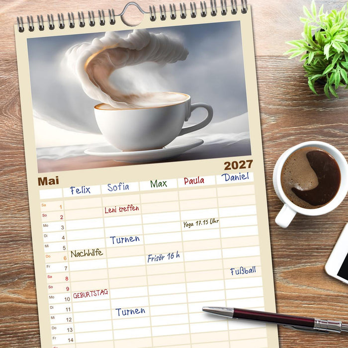 Kaffe mal anders geniessen (CALVENDO Familienplaner 2027)