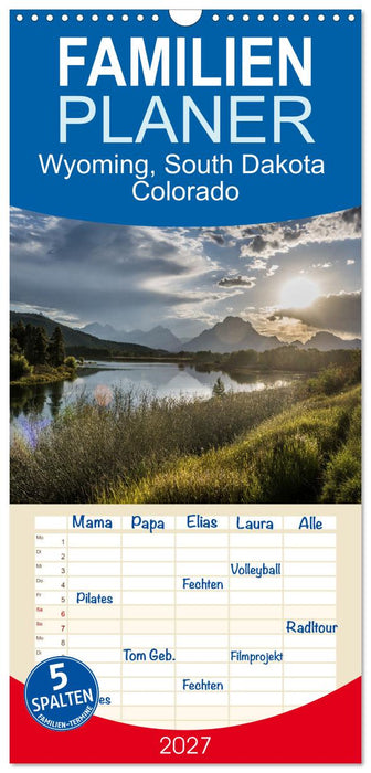 Wyoming, South Dakota Colorado (CALVENDO Familienplaner 2027)