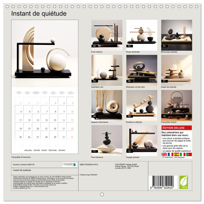Instant de quiétude (CALVENDO Calendrier mensuel 2027)