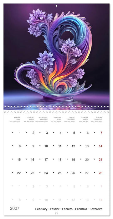 Fleurs en verre coloré (CALVENDO Calendrier mensuel 2027)