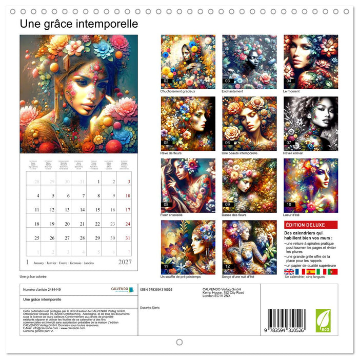 Une grâce intemporelle (CALVENDO Calendrier mensuel 2027)