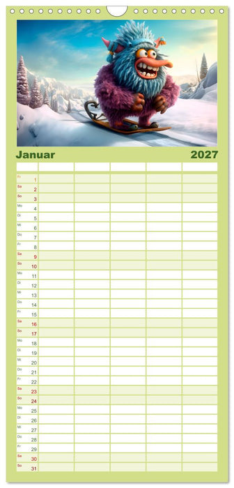 Monstermäßig durchs Jahr (CALVENDO Familienplaner 2027)