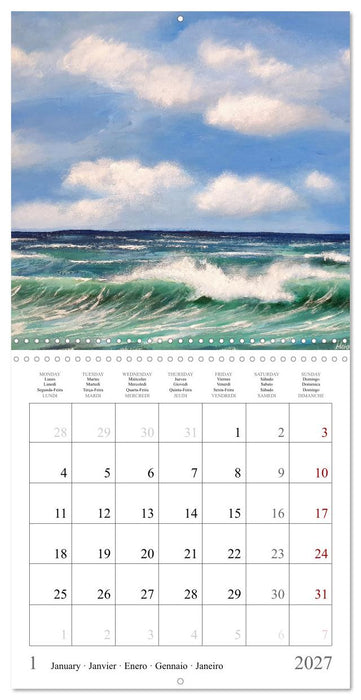 Music of the sea - painted waves by Michaela Spreider (CALVENDO Monthly Calendar 2027)