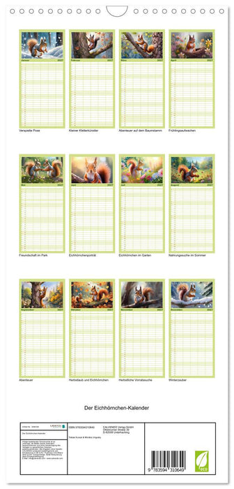 Der Eichhörnchen-Kalender (CALVENDO Familienplaner 2027)