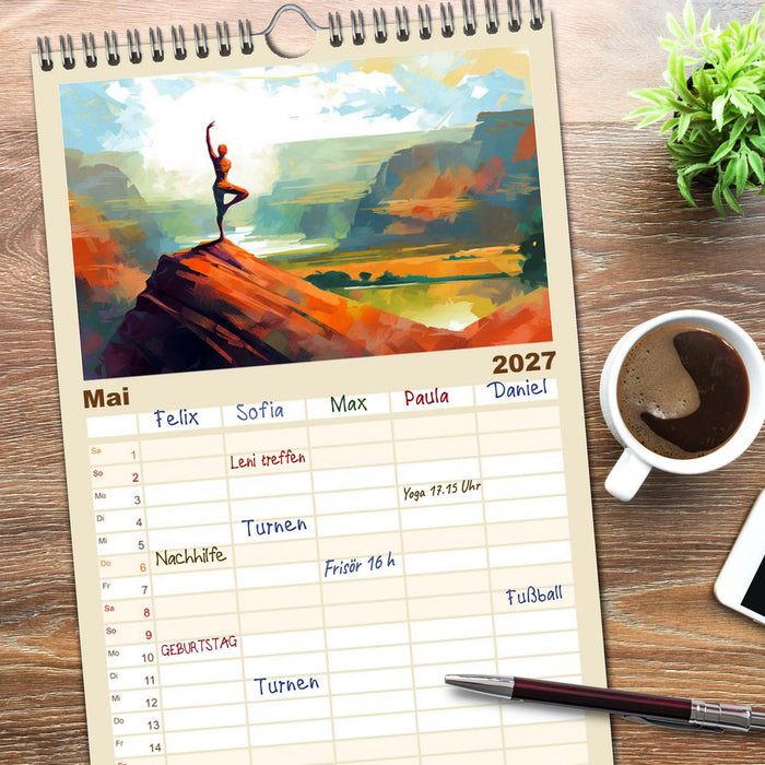 Yoga, die innere Balance (CALVENDO Familienplaner 2027)