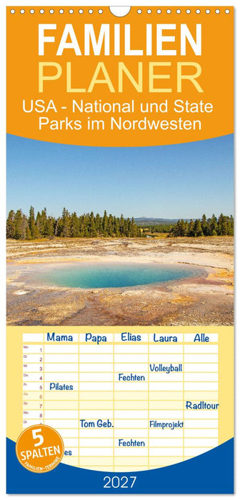 USA - National und State Parks im Nordwesten (CALVENDO Familienplaner 2027)