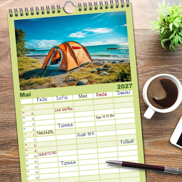 Camping mit dem Zelt (CALVENDO Familienplaner 2027)