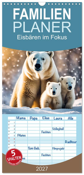 Eisbären im Fokus (CALVENDO Familienplaner 2027)