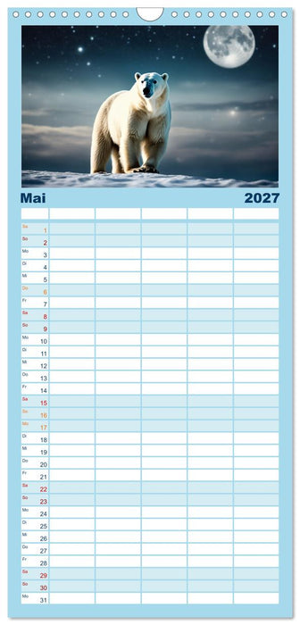 Eisbären im Fokus (CALVENDO Familienplaner 2027)