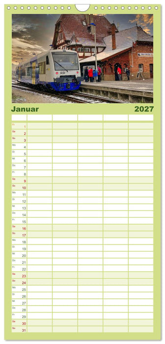 Auf Schienen übers Land (CALVENDO Familienplaner 2027)