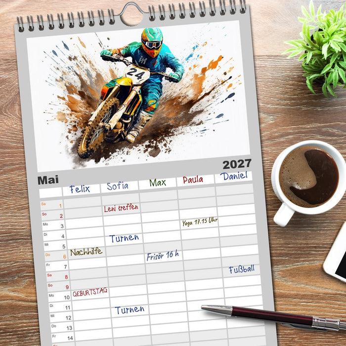 Motorcross Xtreme (CALVENDO Familienplaner 2027)