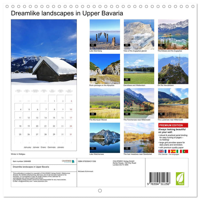 Dreamlike landscapes in Upper Bavaria (CALVENDO Monthly Calendar 2027)