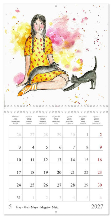 My faithful companions - Watercolours of a love for cats (CALVENDO Monthly Calendar 2027)