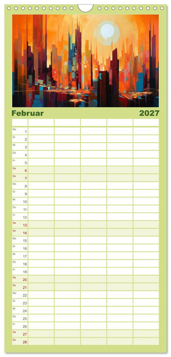Abstraktes in Farbe (CALVENDO Familienplaner 2027)
