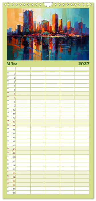 Abstraktes in Farbe (CALVENDO Familienplaner 2027)