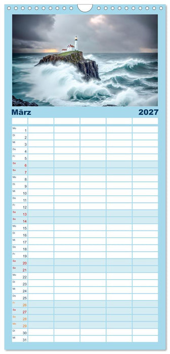Nach Hause finden, die Leuchttürme (CALVENDO Familienplaner 2027)