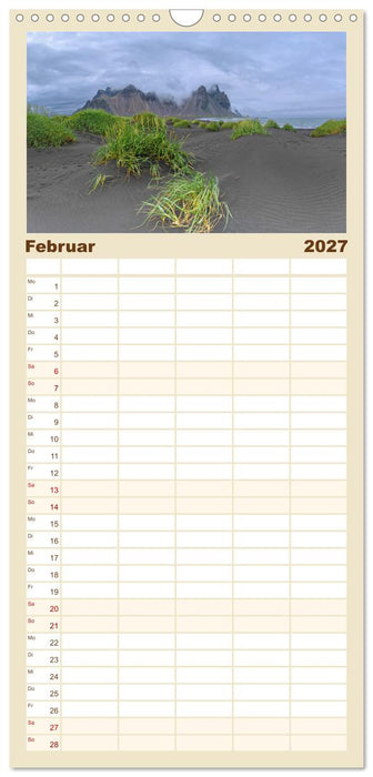 Naturwunder in Island (CALVENDO Familienplaner 2027)