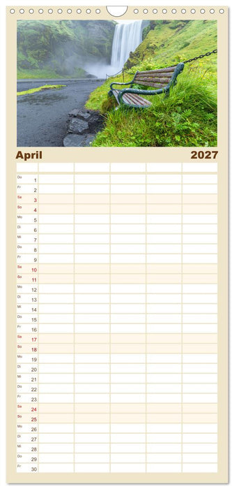 Naturwunder in Island (CALVENDO Familienplaner 2027)