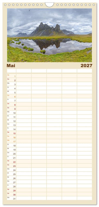 Naturwunder in Island (CALVENDO Familienplaner 2027)