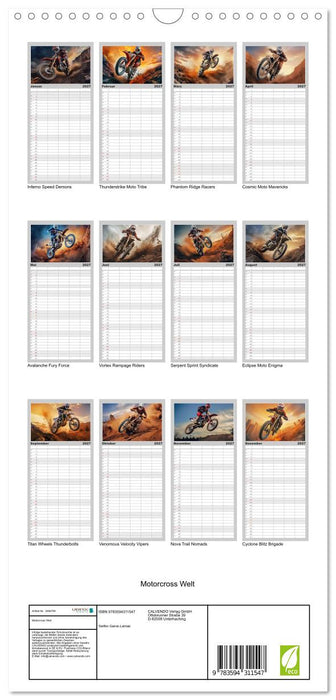 Motorcross Welt (CALVENDO Familienplaner 2027)