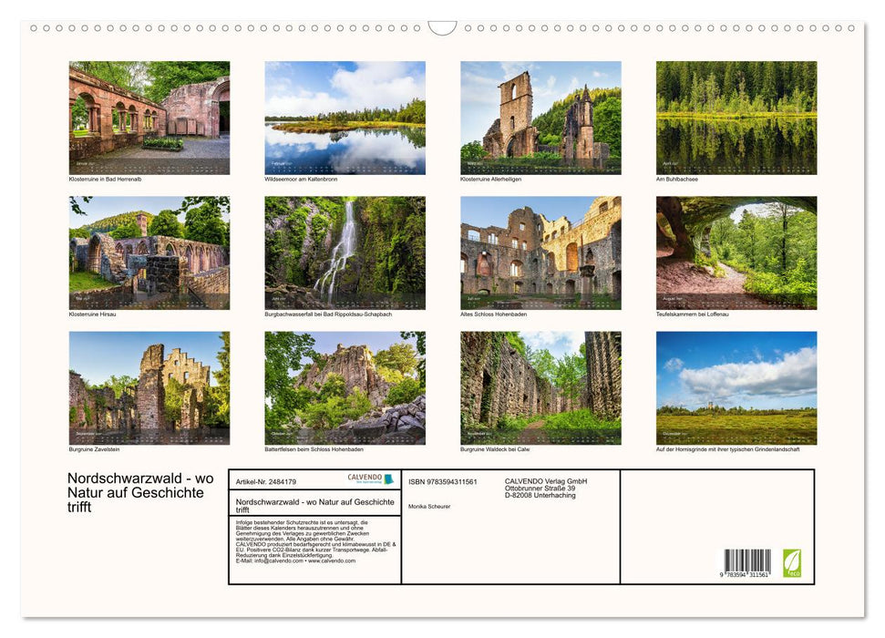 Nordschwarzwald - wo Natur auf Geschichte trifft (CALVENDO Wandkalender 2027)