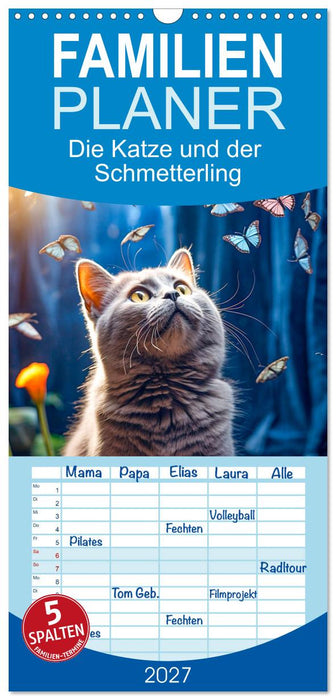Die Katze und der Schmetterling (CALVENDO Familienplaner 2027)