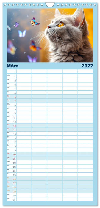 Die Katze und der Schmetterling (CALVENDO Familienplaner 2027)