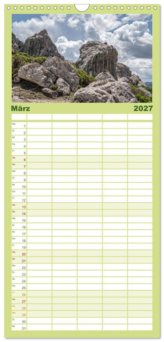 Mallorcas faszinierende Bergwelt (CALVENDO Familienplaner 2027)