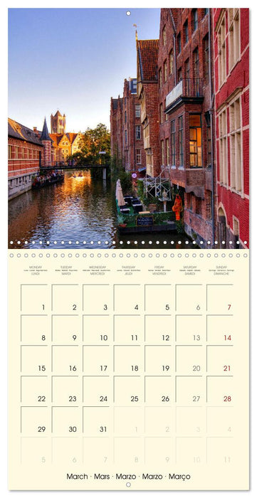 Gand et Bruges au crépuscule (CALVENDO Calendrier mensuel 2027)