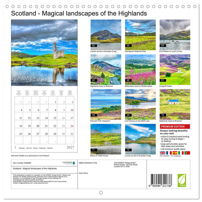 Scotland - Magical landscapes of the Highlands (CALVENDO Monthly Calendar 2027)
