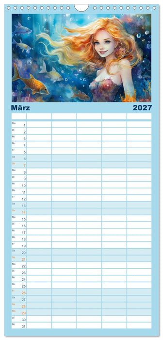 Liebliche Meerjungfrauen (CALVENDO Familienplaner 2027)