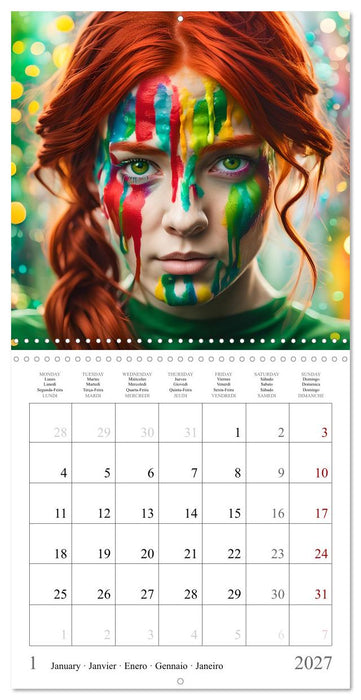 Facial colours - Artistic AI portraits (CALVENDO Monthly Calendar 2027)