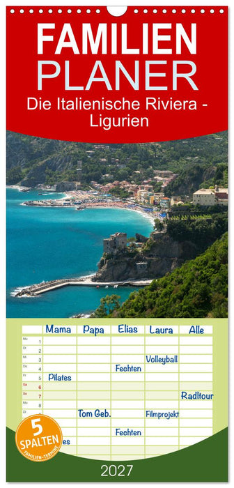 Die Italienische Riviera - Ligurien (CALVENDO Familienplaner 2027)
