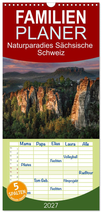 Naturparadies Sächsische Schweiz (CALVENDO Familienplaner 2027)