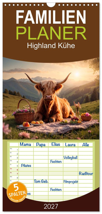 Highland Kühe (CALVENDO Familienplaner 2027)
