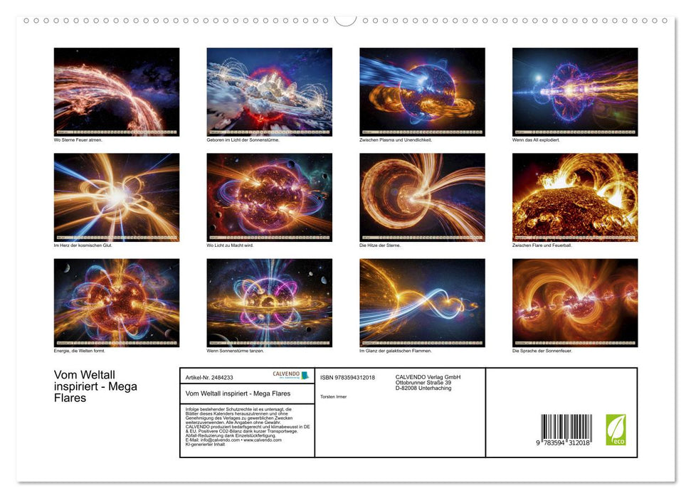 Vom Weltall inspiriert - Mega Flares (CALVENDO Premium Wandkalender 2027)