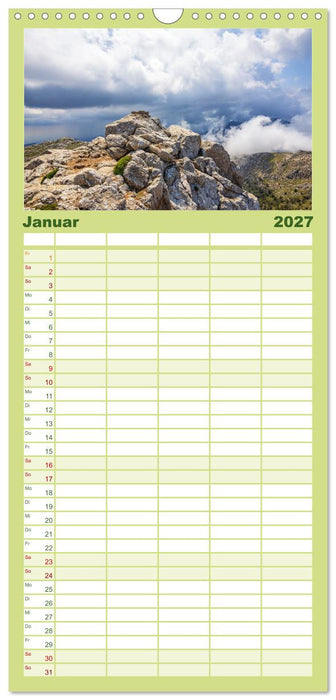 Bergparadies Mallorca (CALVENDO Familienplaner 2027)