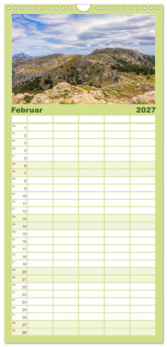 Bergparadies Mallorca (CALVENDO Familienplaner 2027)