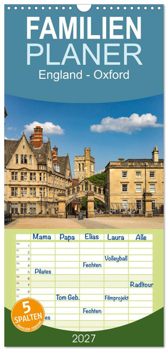 England - Oxford (CALVENDO Familienplaner 2027)