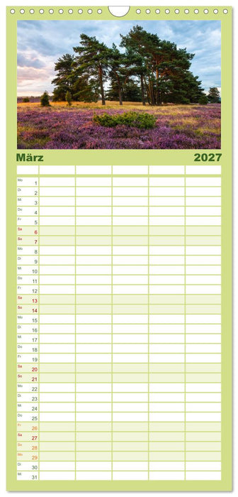 Romantische Heideblüte (CALVENDO Familienplaner 2027)