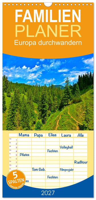 Europa durchwandern (CALVENDO Familienplaner 2027)